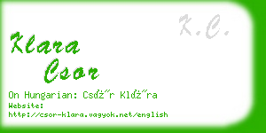 klara csor business card